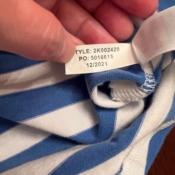 NWOT Vineyard Vines Pieced Deluxe Blue White Striped Tee T Shirt Top MEDIUM - Picture 3 of 7